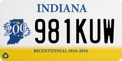 IN license plate 981KUW