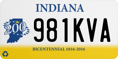 IN license plate 981KVA