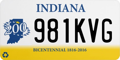IN license plate 981KVG