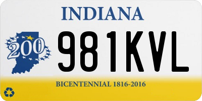 IN license plate 981KVL