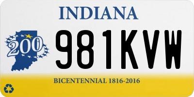 IN license plate 981KVW