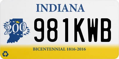 IN license plate 981KWB