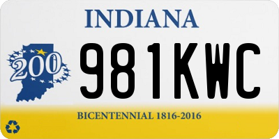 IN license plate 981KWC