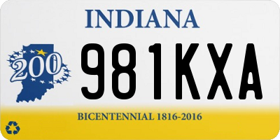 IN license plate 981KXA