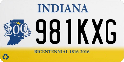IN license plate 981KXG