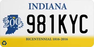 IN license plate 981KYC