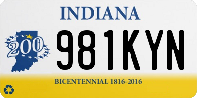 IN license plate 981KYN