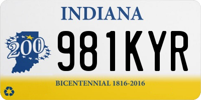 IN license plate 981KYR