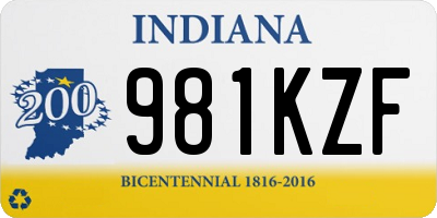 IN license plate 981KZF