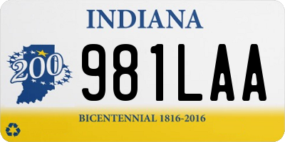 IN license plate 981LAA