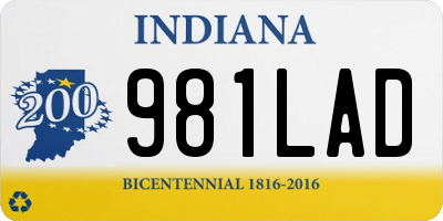 IN license plate 981LAD