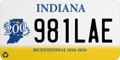 IN license plate 981LAE