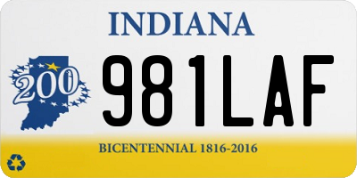 IN license plate 981LAF