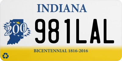 IN license plate 981LAL