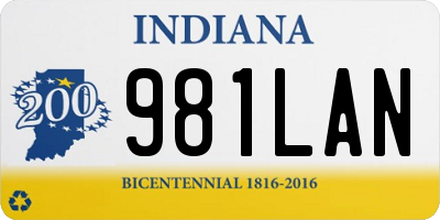 IN license plate 981LAN