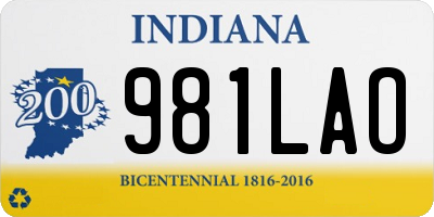 IN license plate 981LAO