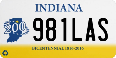IN license plate 981LAS