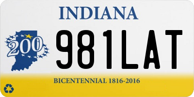 IN license plate 981LAT