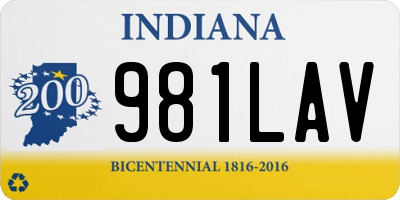 IN license plate 981LAV