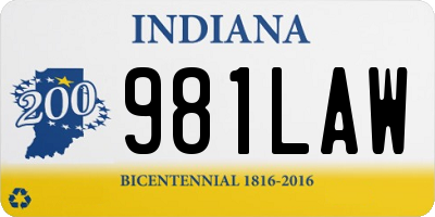 IN license plate 981LAW