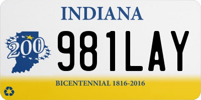 IN license plate 981LAY