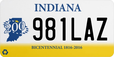 IN license plate 981LAZ