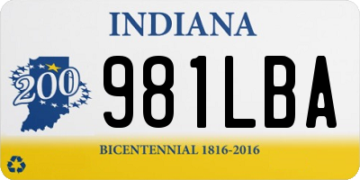IN license plate 981LBA
