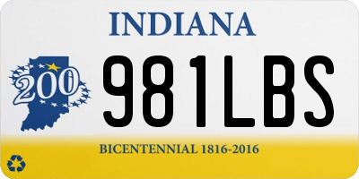 IN license plate 981LBS