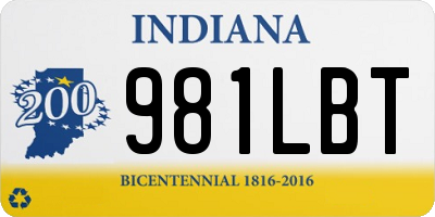 IN license plate 981LBT