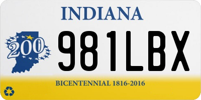 IN license plate 981LBX