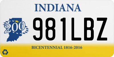 IN license plate 981LBZ