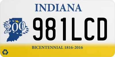 IN license plate 981LCD