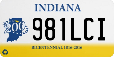 IN license plate 981LCI