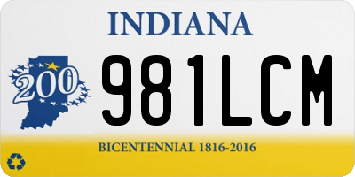 IN license plate 981LCM