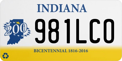 IN license plate 981LCO