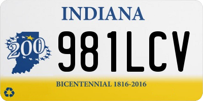 IN license plate 981LCV