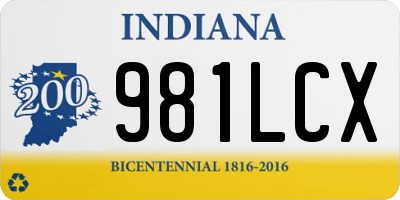 IN license plate 981LCX