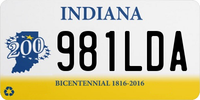 IN license plate 981LDA