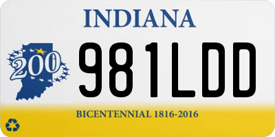 IN license plate 981LDD