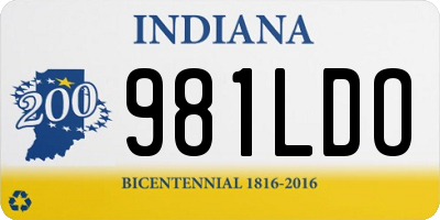 IN license plate 981LDO