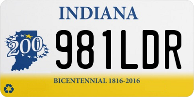 IN license plate 981LDR