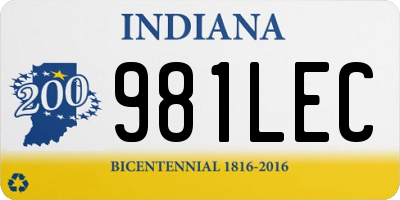 IN license plate 981LEC
