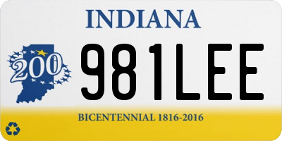 IN license plate 981LEE