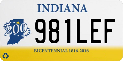 IN license plate 981LEF