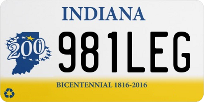 IN license plate 981LEG