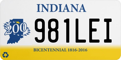 IN license plate 981LEI