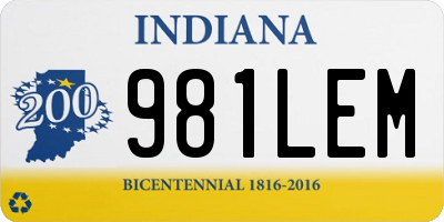 IN license plate 981LEM