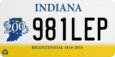IN license plate 981LEP