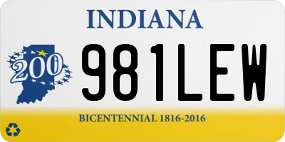 IN license plate 981LEW