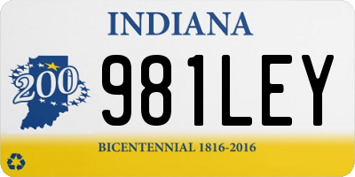 IN license plate 981LEY